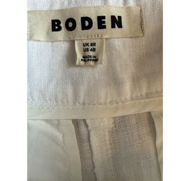 Boden Westbourne Wide Leg Linen Trousers White Size 4 - Picture 5 of 7